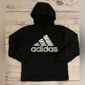 Adidas YXL Black Gray White Hoodie 18/20 Performance